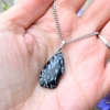 ~TRPĚLIVOST~ Minerální náhrdelník s obsidiánem, řetízek z chirurgické oceli