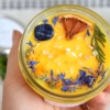 ~KLIDNÁ MYSL~ Přírodní sójová svíčka zdobená minerály • meduňka, citronela a ylang ylang, 350 ml