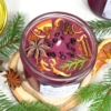 ~SVAŘENÉ VÍNO~ Vánoční sójová svíčka zdobená kořením • svařené víno s pomerančem, 225 ml