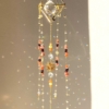 ~OHNIVÝ DIAMANT~ Bohatě zdobený velký lapač Slunce s Feng Shui křišťály, karneolem, citrínem a granátem, cca 50 cm