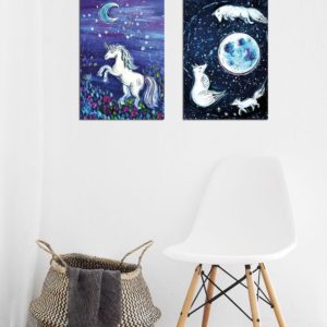 Autorské plakáty. Ukázková fotografie umístění do interiéru. Ostatní kusy nejsou součástí produktu.