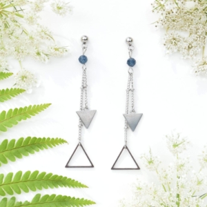 Stříbrné náušnice z chirurgické oceli Elements Duo Water
