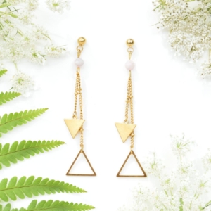 Zlaté náušnice z chirurgické oceli Elements Duo Air