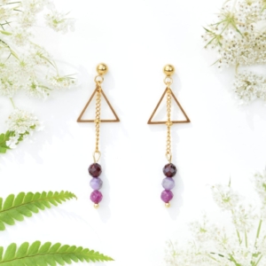 Zlaté náušnice z chirurgické oceli Elements Simple Fire