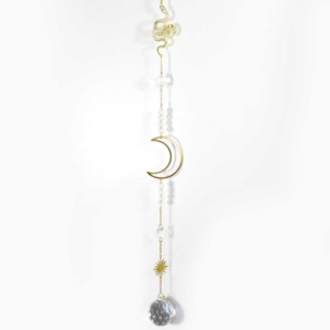 Lapač Slunce Moon s Feng shui křišťály, dlouhý