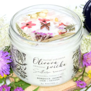 Přírodní olivová svíčka s dřevěným knotem Southerne romance