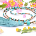 Boho náhrdelník z minerálů a kokosového dřeva Bohemian whispers 5