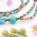 Boho náhrdelník z minerálů a kokosového dřeva Bohemian whispers 5