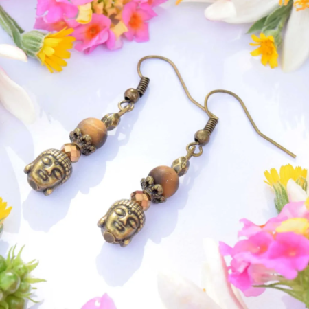 Náušnice z minerálů Born to be free, Buddha