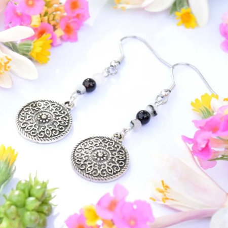 Náušnice z minerálů Jin a Jang