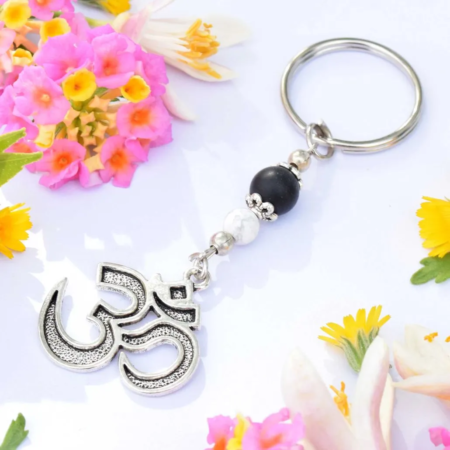 Originální přívěsek na klíče Óm ॐ Jin a Jang