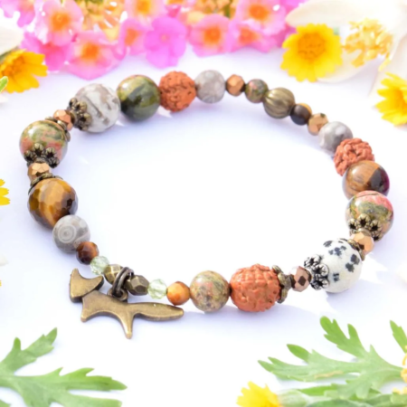 Rudraksha náramek z minerálů Born to be free, liška
