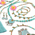 Boho šperky z minerálů kolekce Bohemian whispers. Ukázková fotografie celé kolekce. Ostatní kusy nejsou součástí produktu.