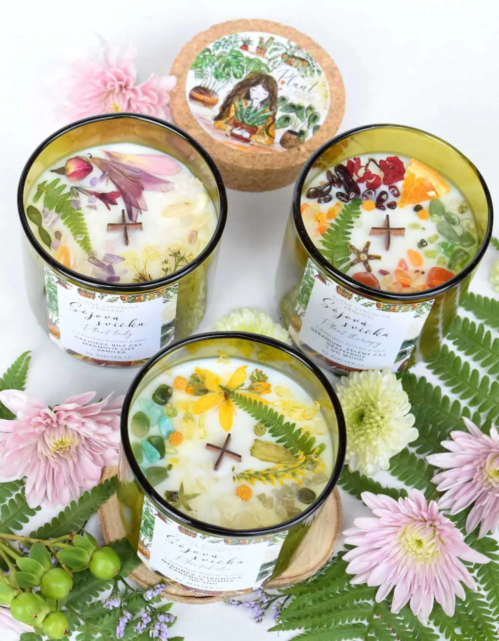 Přírodní sójové svíčky s dřevěným knotem Plant LOVER