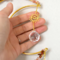 Velký lapač Slunce Moon s Feng shui křišťály a minerály, Sun