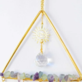 Lapač Slunce Triangle s Feng shui křišťály a minerály, Aurora
