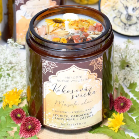 Přírodní kokosová svíčka svíčka Masala chai