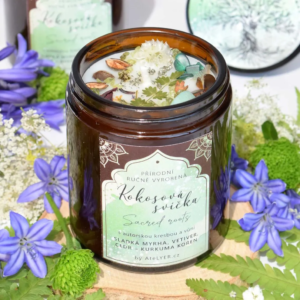 Přírodní kokosová svíčka svíčka Sacred roots